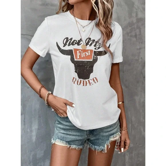 nashville bullhead not my first rodeo Graphic Tee shirt - Picture 6 of 11